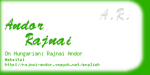 andor rajnai business card